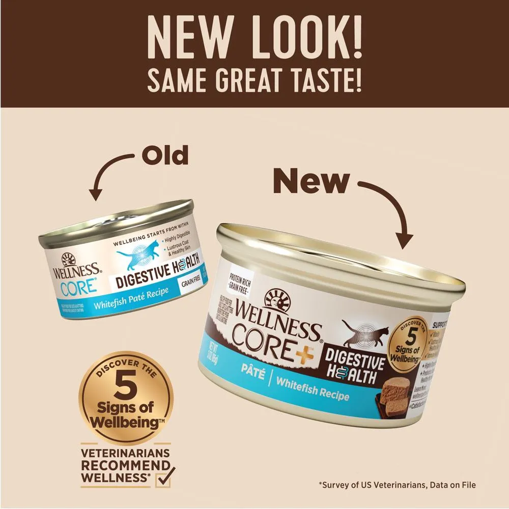 20% OFF: Wellness Core  Digestive Health Whitefish Pate Grain-Free Canned Cat Food 85g