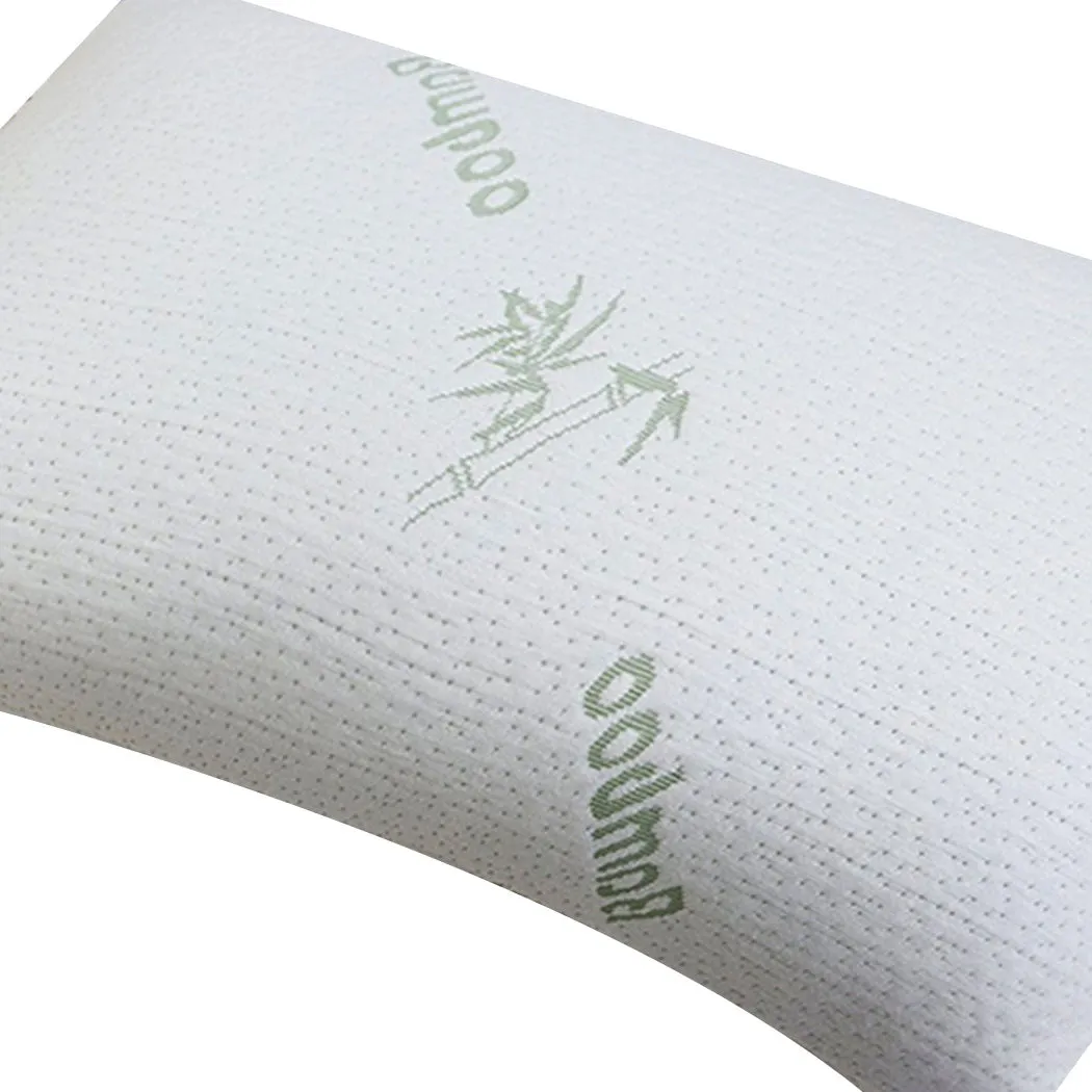 2x DreamZ Luxury Natural Memory Foam Bed Pillows Bamboo Fabric Cover 70x40cm