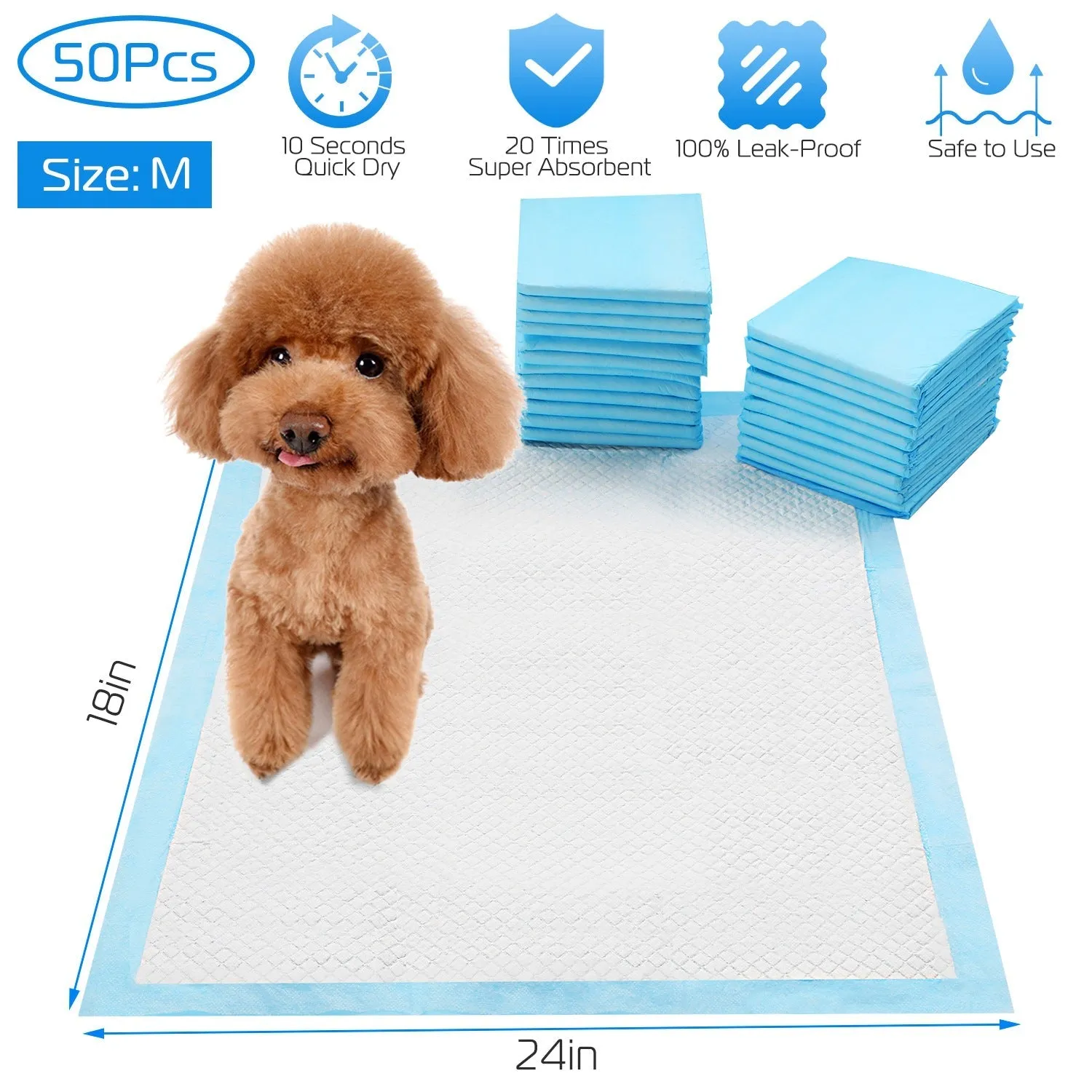 50-Piece: Dog Training Pads