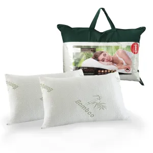 Anti-Microbial Bamboo Memory Foam Pillows Twin Pack - Royal Comfort