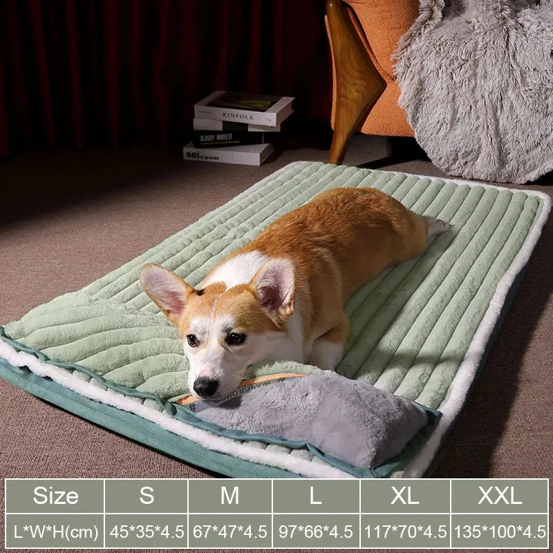 Dog Bed Padded Cushion for Small Big Dogs and Cats Removable Pet Mat