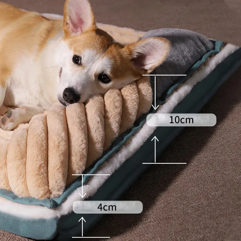 Dog Bed Padded Cushion for Small Big Dogs and Cats Removable Pet Mat