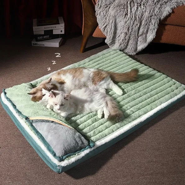 Dog Bed Padded Cushion for Small Big Dogs and Cats Removable Pet Mat