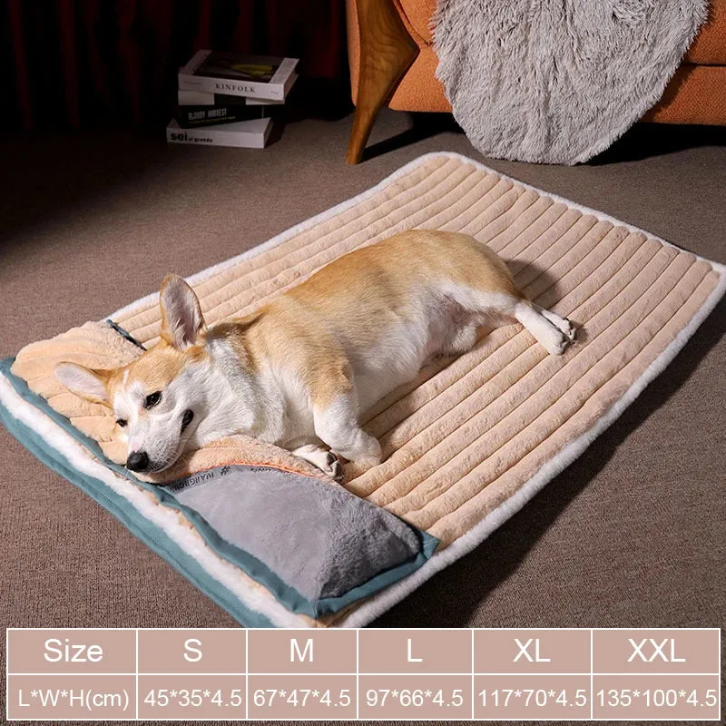 Dog Bed Padded Cushion for Small Big Dogs and Cats Removable Pet Mat