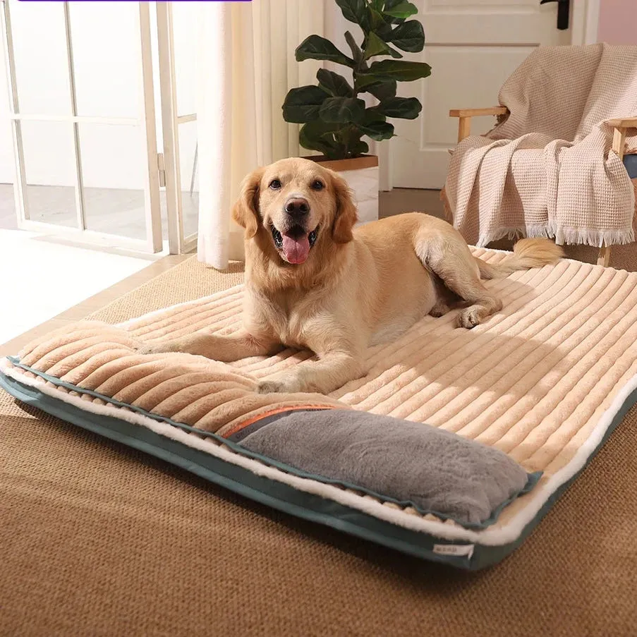 Dog Bed Padded Cushion for Small Big Dogs and Cats Removable Pet Mat