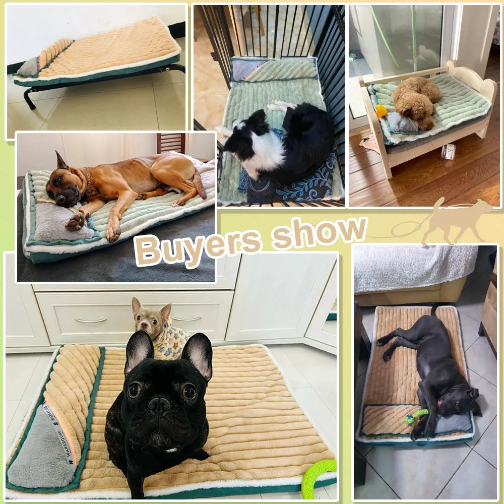 Dog Bed Padded Cushion for Small Big Dogs and Cats Removable Pet Mat