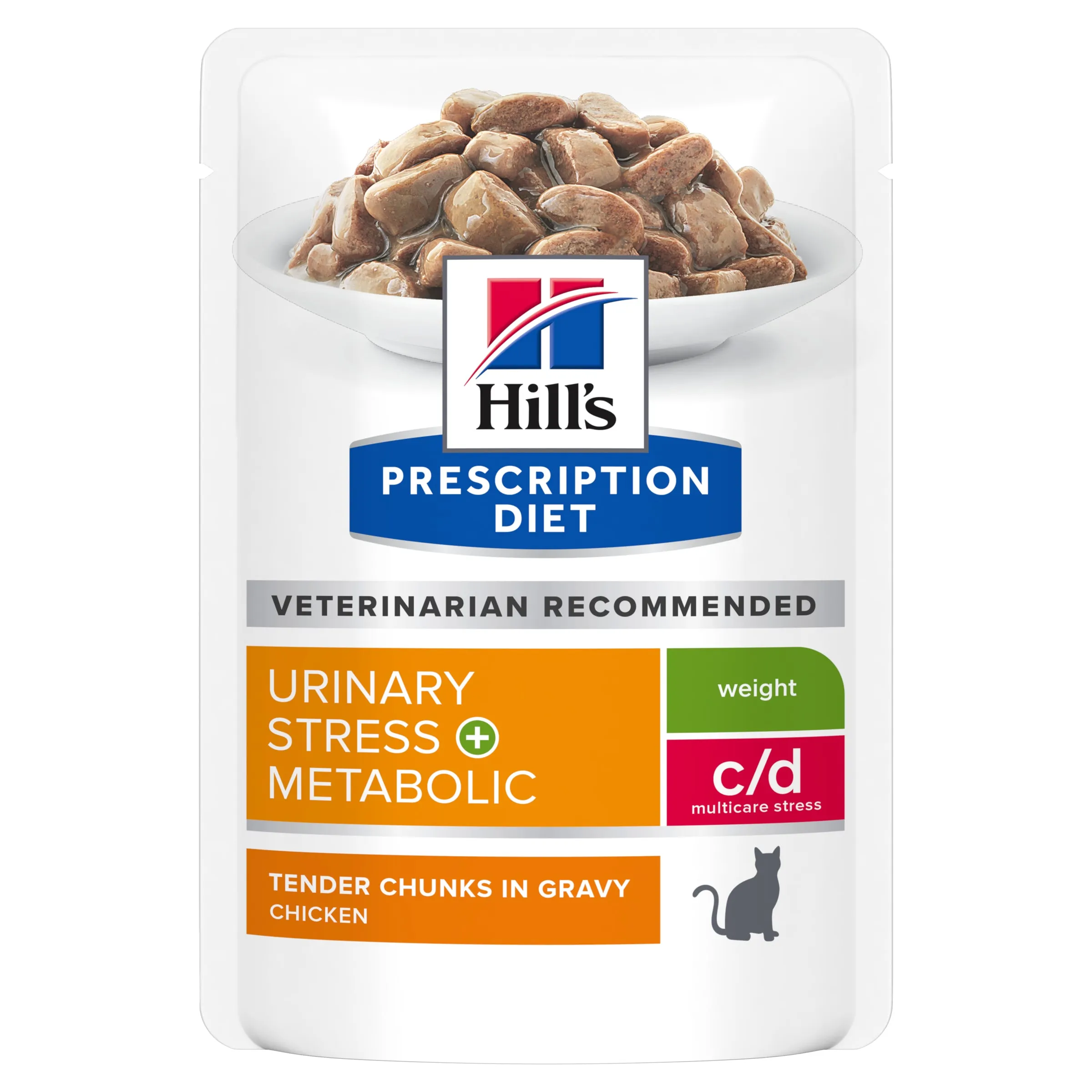 Hill's Prescription Diet c/d Multicare Stress Urinary Care   Metabolic Weight Cat Food Pouches 85g x 12