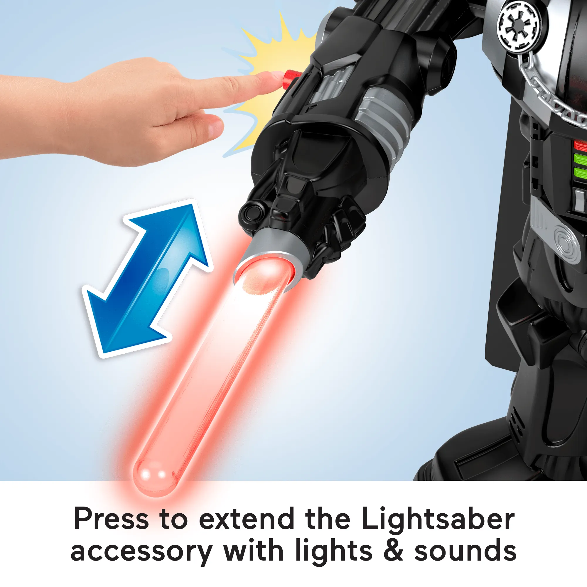 Imaginext Star Wars Darth Vader Bot 2  Ft Toy, Lights Sounds & Stormtrooper Character Key