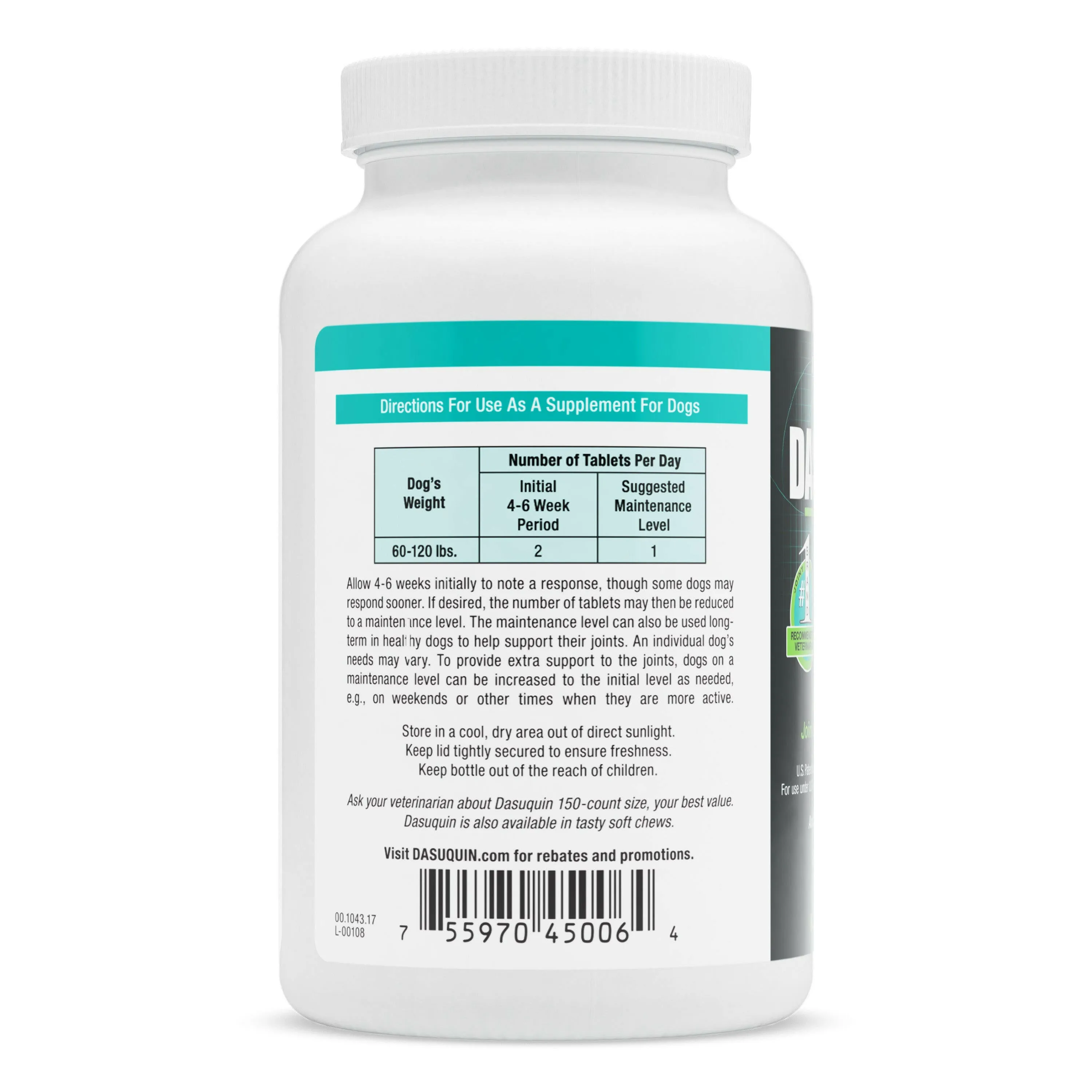 Nutramax Dasuquin Joint Health Supplement for Large Dogs - With Glucosamine, Chondroitin, ASU, Boswellia Serrata Extract, and Green Tea Extract, Chewable Tablets