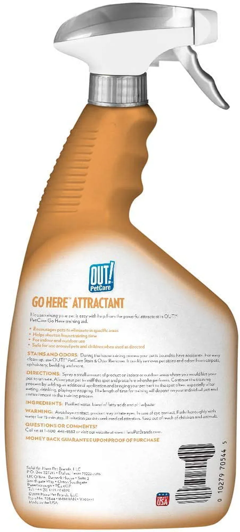 OUT! Go Here Attractant Indoor & Outdoor Dog Training Spray | Housetraining Aid for Puppies and Dogs | 32 Oz