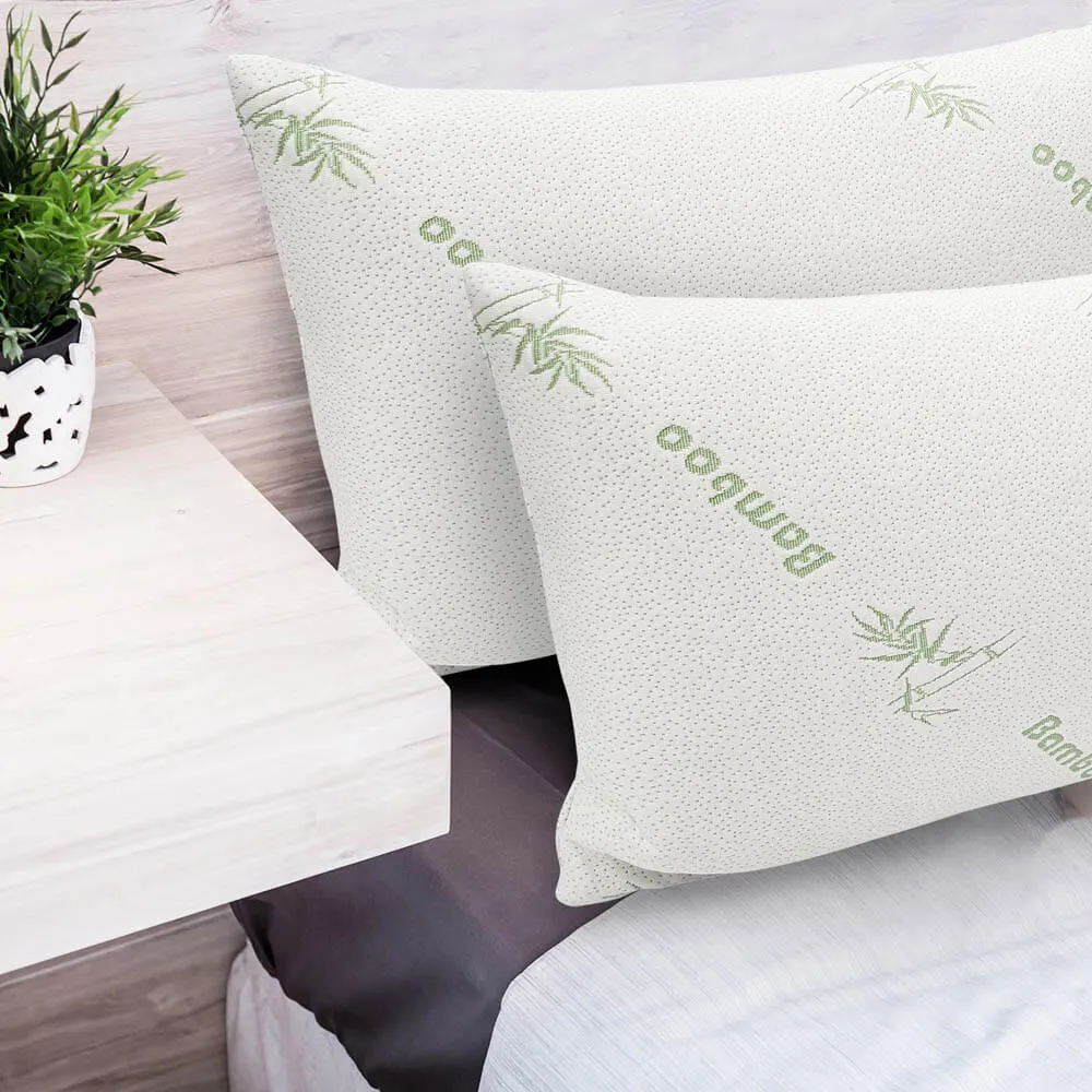 Royal Comfort Bamboo Covered Memory Foam Pillow Single Pack White